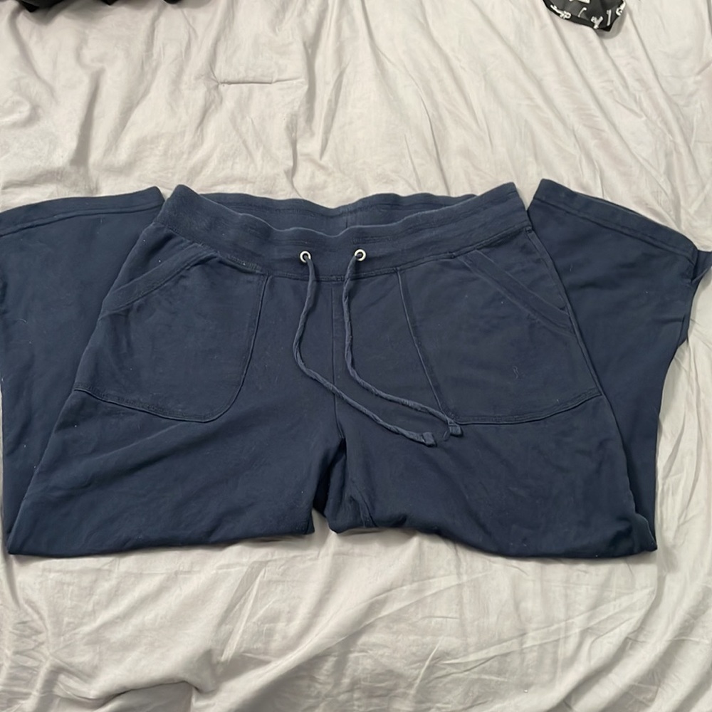 Navy Drawstring Capris - Picture 2 of 4